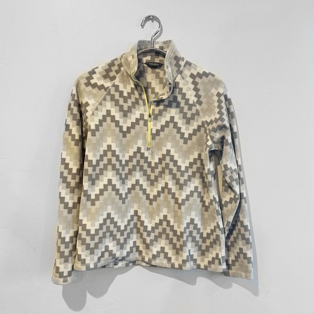 Eddie Bauer Quarter Zip Geometric Fleece